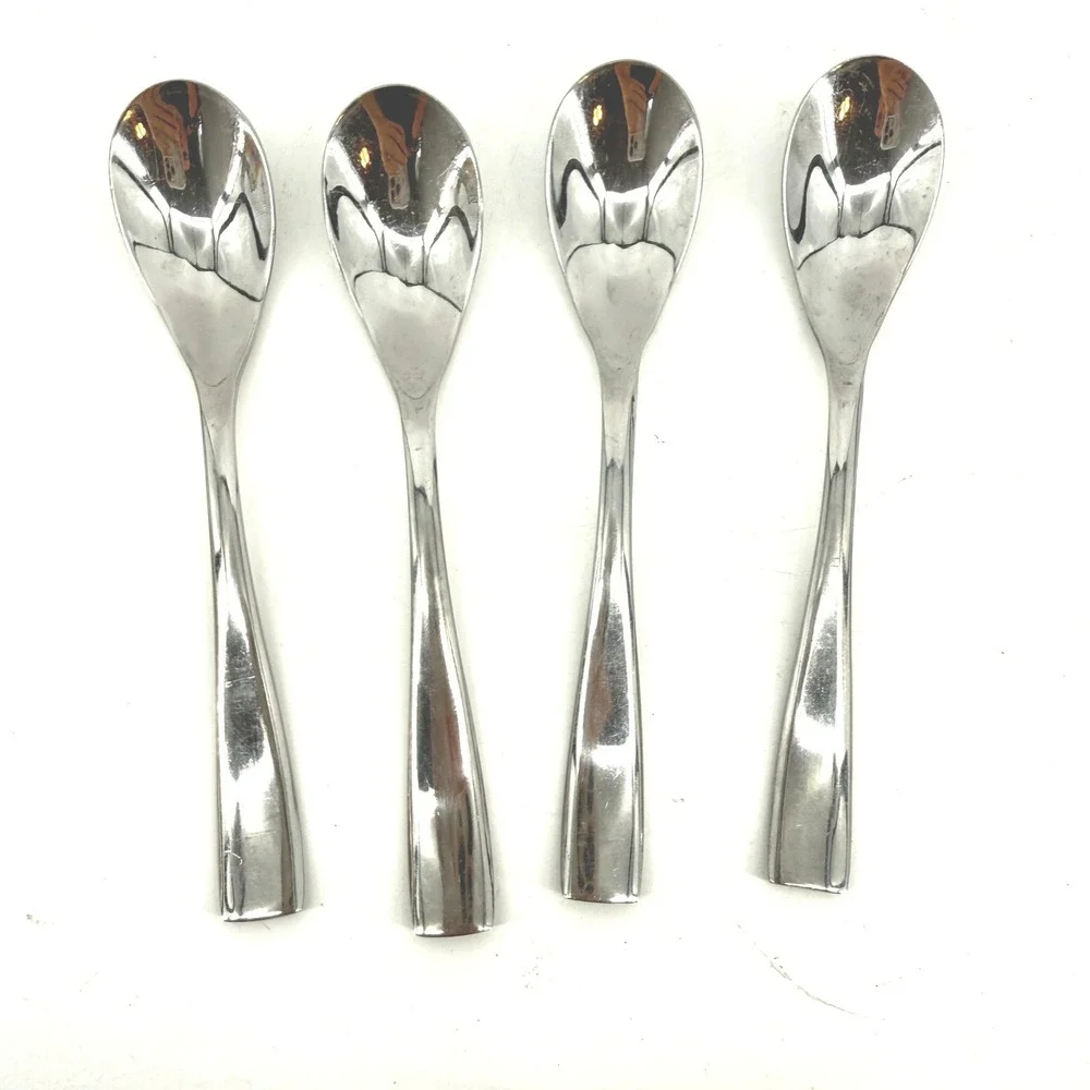 Mikasa Spoon Set Silver Stainless Steel Tapered Handle 4pc 1.75width 7.75
